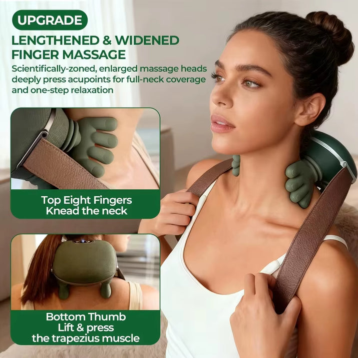 Bionic Finger Neck Shoulder Massager Wireless Neck Cervical Trapezius Kneading Massage Shawl Brushless Motor Neck Masajeador